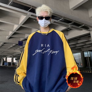 抖音得物供货 提供视频 秋冬重磅美式宽松织带圆领卫衣0787图片