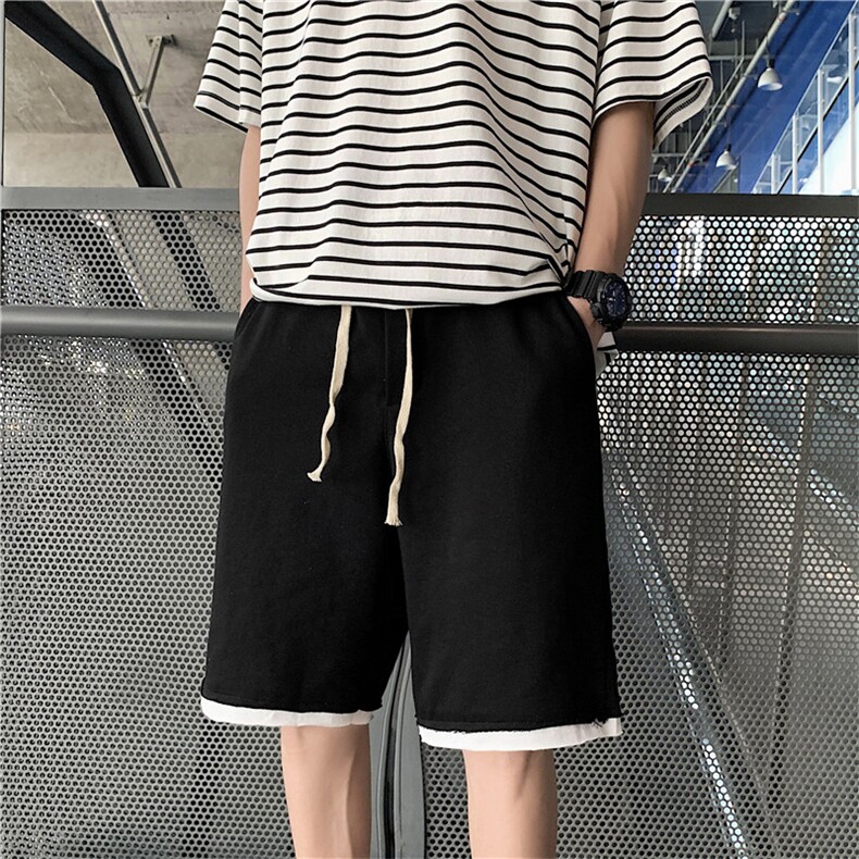 夏季新款ins男宽松运动裤五分裤宽松休闲裤短裤XZ1008-L图片