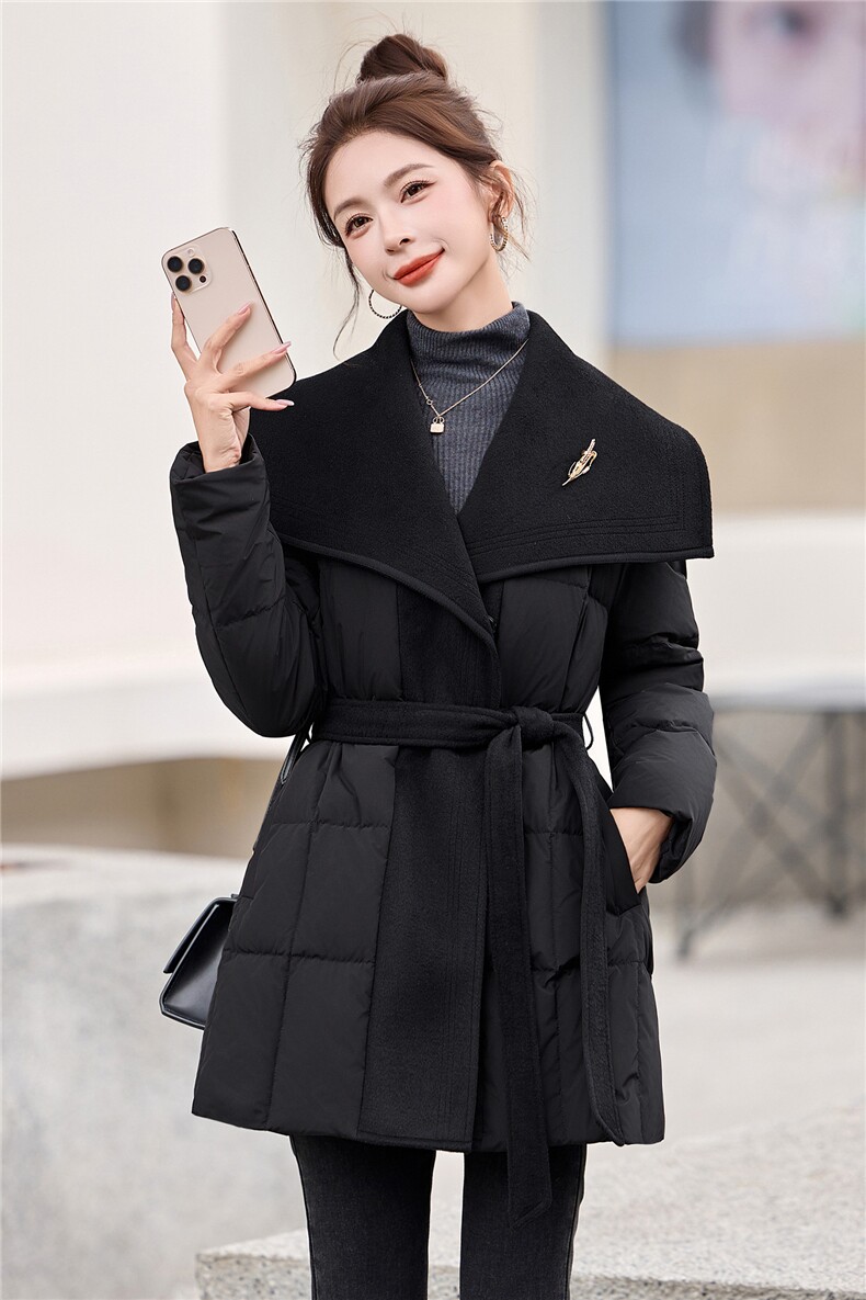90白鸭绒羽绒服女2025年冬季新款中长款休闲羽绒服女,女装羽绒服,沁沁公主
