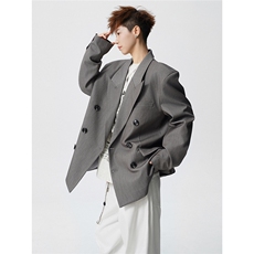 双排扣大码M-5XL西服男成分96%聚酯纤维4%氨纶XF78127P85控128，男装西服，星座226-1