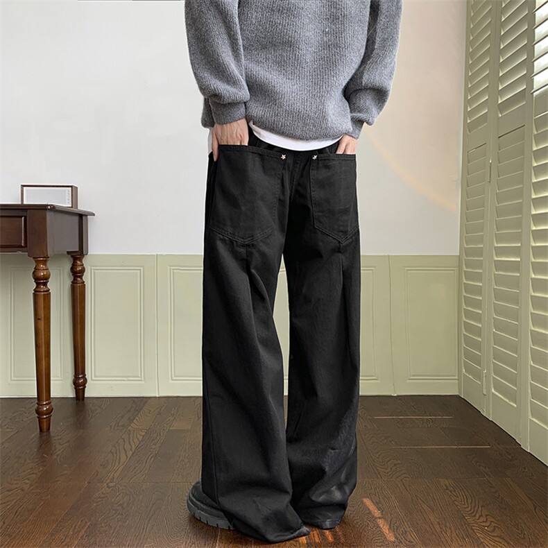 2024新品美式高街个性星星装饰直筒休闲牛仔裤男513-3-NK343-P65，男装牛仔裤，星座512-1（原513-3）