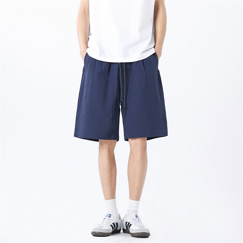 B258-K2889-P19控39.9抖音品质泡泡纱短裤成分聚酯纤维，男装牛仔裤，电商B258