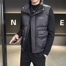 店主风立领羽绒马夹男休闲日系保暖外套马甲背心男YR58165-P110，男装背心/马甲，电商A413