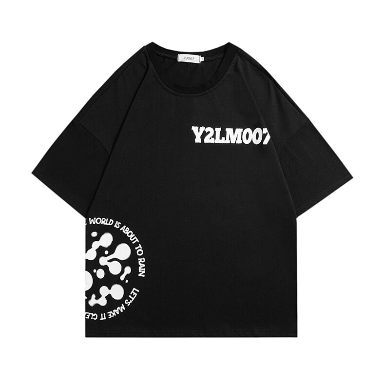 1白底平铺印花休闲情侣日系潮大码M-5XL短袖T恤男DT7654P28控45,男装T恤,星座226-2