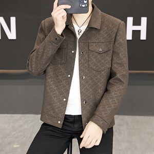 春季夹克男高品质翻领外套型男商务休闲百搭青年外套男S2603-P88图片