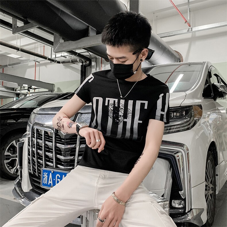 T-短袖t恤男潮流百搭体恤网红夏季精神小伙,男装T恤,星座102A（原电商D309-1）