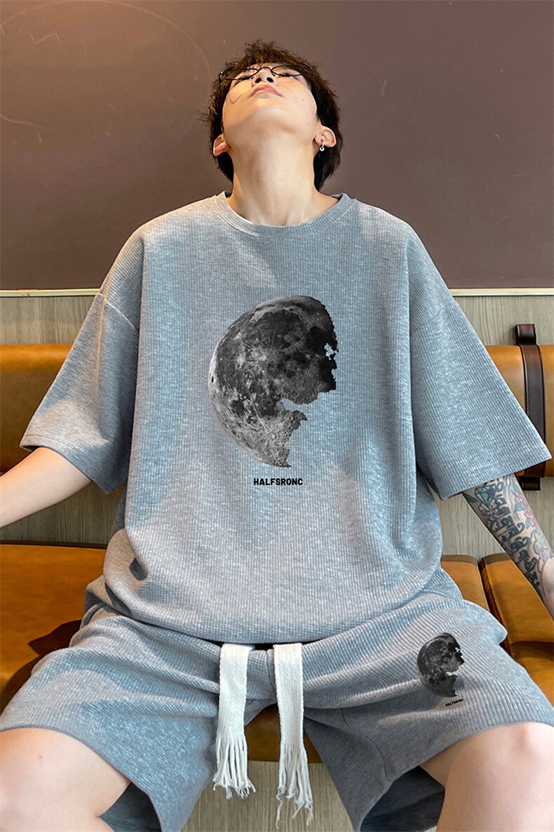 套装！华夫格套装短袖T恤短裤男HTZ532-特p：38,男装牛仔裤,电商B371
