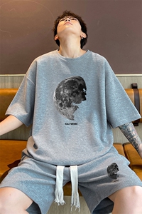 套装！华夫格套装短袖T恤短裤男 HTZ532-特p：38图片