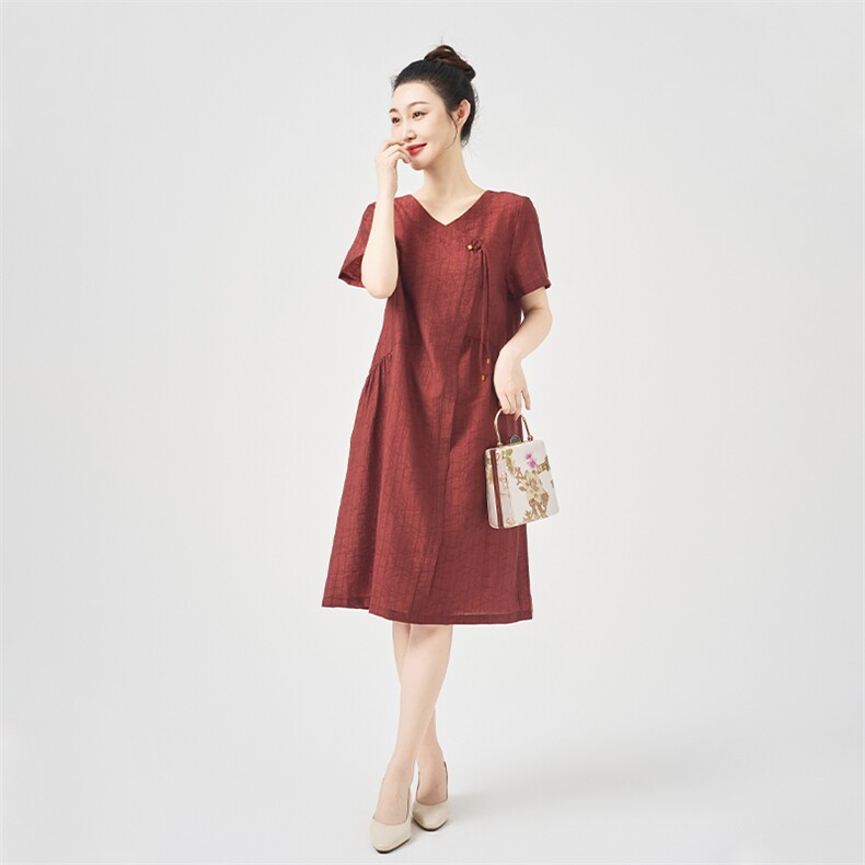 #高质莱赛尔#小个子气质中年妈妈夏装洋气遮肚子大码宽松裙子,女装连衣裙,鑫鑫格