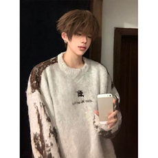 美式复古毛衣男秋冬季加厚慵懒风cleanfit扎染针织衫WLM2322-P50，男装针织衫/毛衣，星座1008