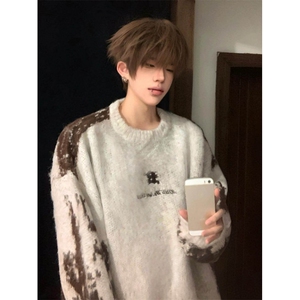 美式复古毛衣男秋冬季加厚慵懒风cleanfit扎染针织衫WLM2322-P50图片