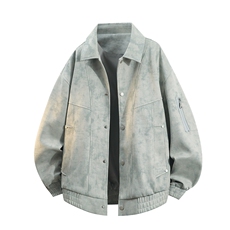 秋季新款翻领大码夹克翻领男女宽松痞帅潮流外套A436-2532-P75，男装夹克，电商A436