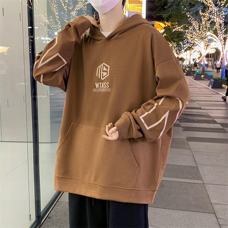 连帽卫衣男春秋季美式潮牌情侣宽松上衣服A168-WGWY06-TP48，男装卫衣，电商A168