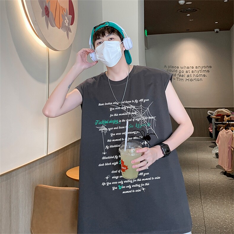 直播抖音得物品质重磅纯棉250克男无袖背心T恤T553P28控39,男装背心/马甲,电商C408(原B339-1)