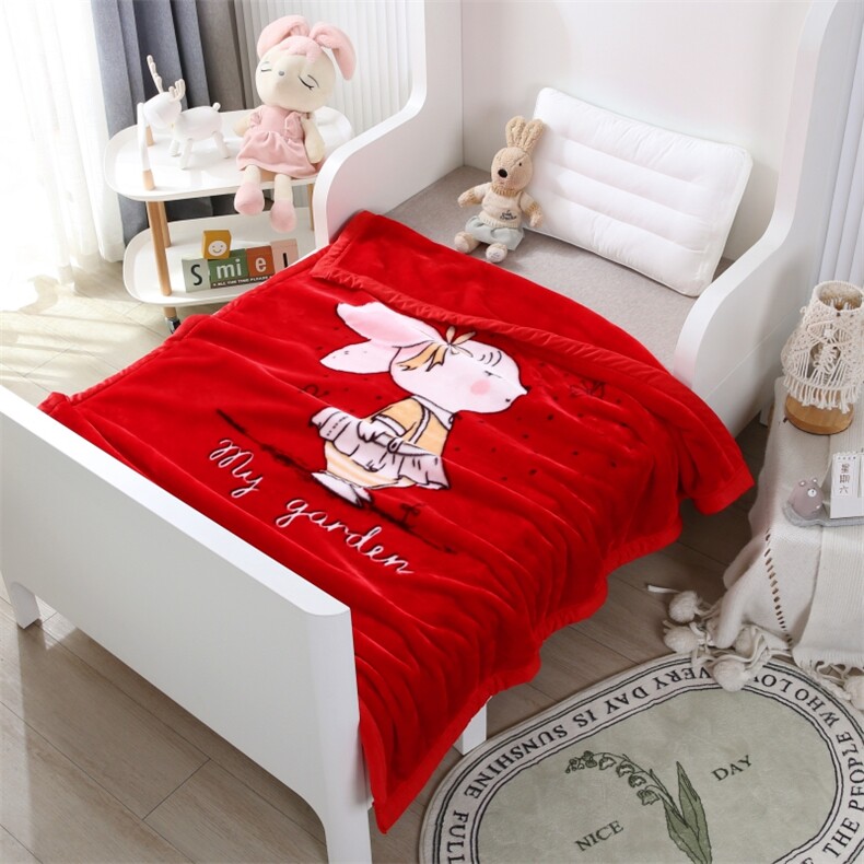 2023新款加厚双面压花卡通云毯大红，毯子，一起卖家纺