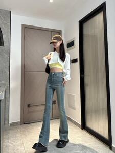 微喇牛仔裤女春秋2025新款高腰显瘦小个子马蹄喇叭裤子女夏图片