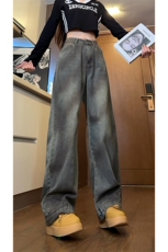 水洗牛仔裤男脏脏设计感2026春季新款美式直筒裤子-A1431P55控88，男装牛仔裤，电商B241