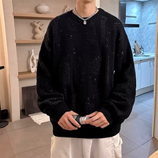 落肩袖慵懒风宽松大码外穿毛衣男春秋针织衫毛线衣帅7027P45，男装针织衫/毛衣，星座410-2