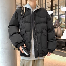 冬季新款ins加厚面包服棉衣男韩版宽松bf风棒球领保暖棉服外套潮，男装棉衣，星座601-2