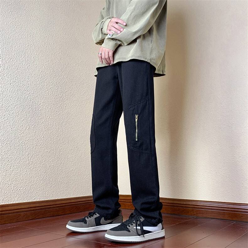 B221美式ins高街小众拉链小脚牛仔裤LK23007-P60控78,男装牛仔裤,电商B221