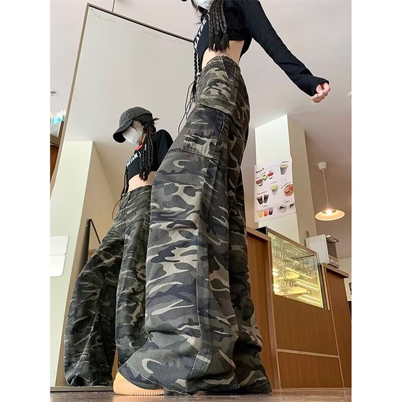 2026春季新款复古阔腿多口袋迷彩裤男女阔腿裤子-A1554TP50控88,男装休闲裤,电商B241