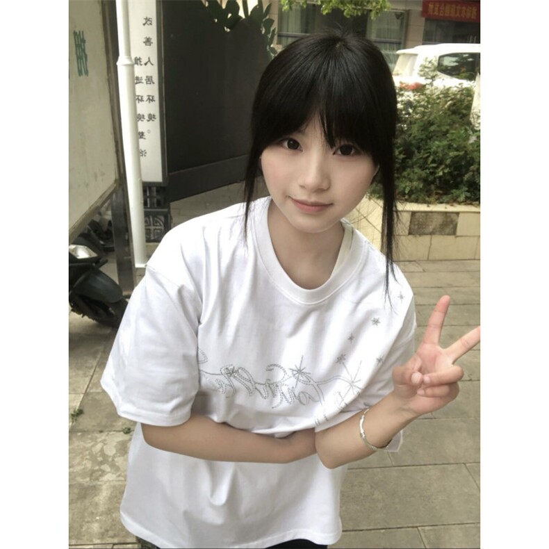 H0769-P35刺绣短袖t恤女夏季新款潮牌宽松上衣,男装T恤,星座617A-2