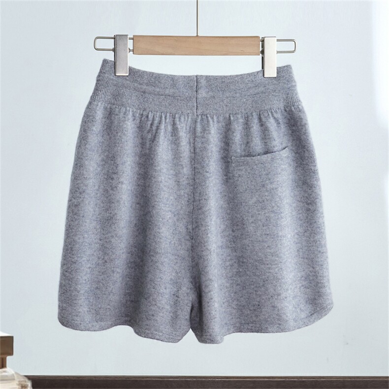 25年秋冬新款女士羊绒针织短裤外穿时尚百搭舒适，女装休闲裤，达齐羊绒