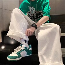 日系直筒滑板美式宽松运动裤长裤ins复古九分裤子男K3334-P38，男装休闲裤，星座512-2