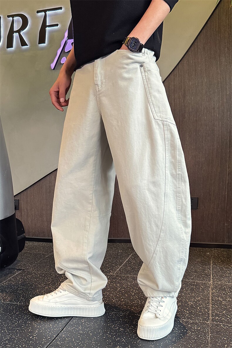 K20257-P88男士弯刀裤水洗牛仔裤男潮流宽松休闲裤镰刀裤男,男装牛仔裤,电商A368