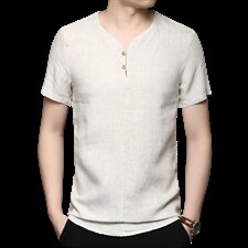 男士纯亚麻短袖T恤2023夏新款简约风修身体恤P10，男装T恤，电商B212（原钱塘6029）