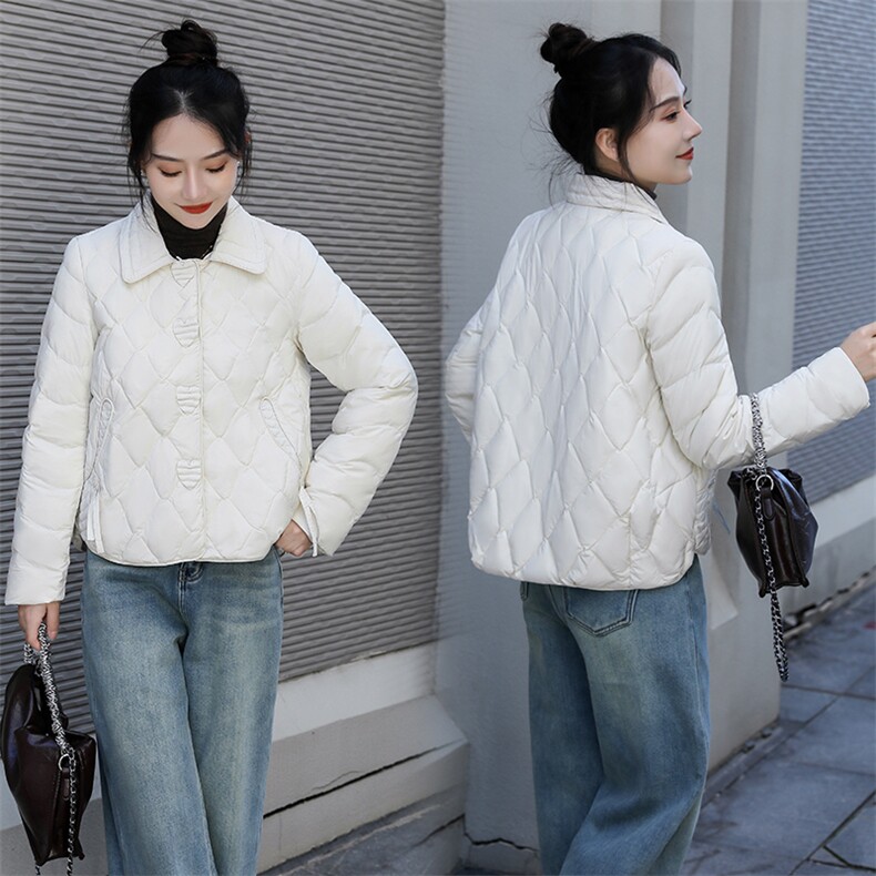 【现货】短款羽绒服女2024冬季新款时尚洋气减龄轻薄外套90白鸭绒图片