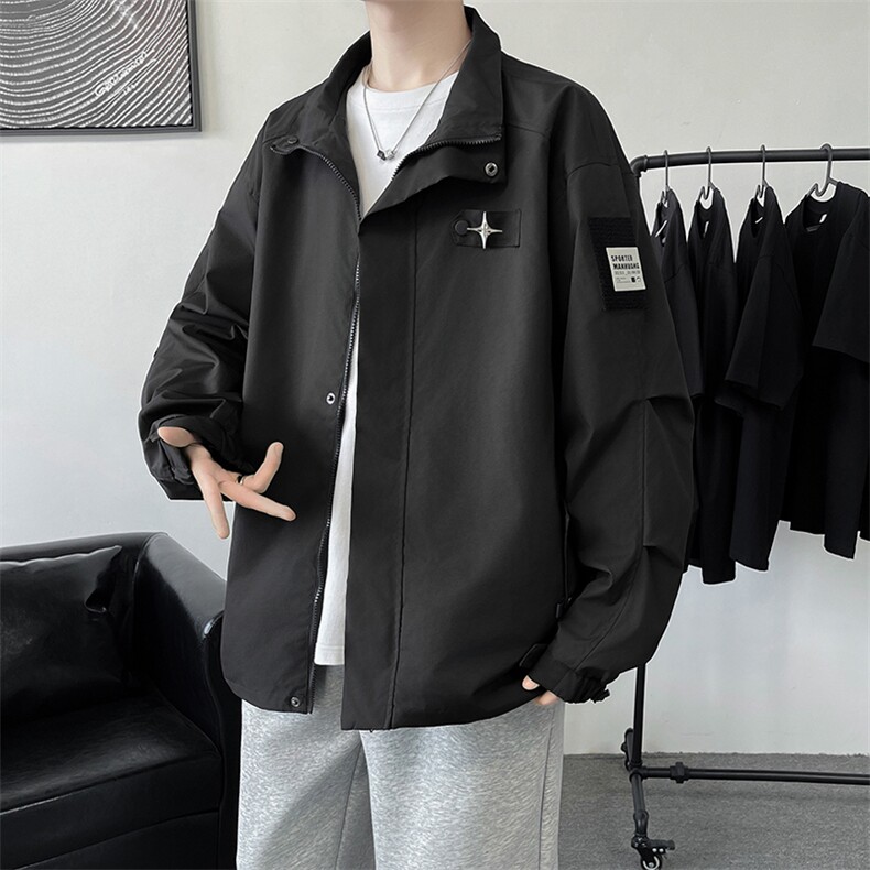 F218-P602024春季新款潮流百搭宽松工装外套潮牌翻领夹克男现货,男装夹克,星座512-6