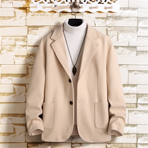 N6169/P95加棉P105冬季新开叉呢料毛呢西服男宽松外套上衣呢大衣图片