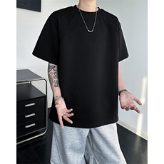 8XL-M美式高街高克重短袖T恤男宽松短款BOXY正肩上衣半袖DX334，男装T恤，电商D206-1