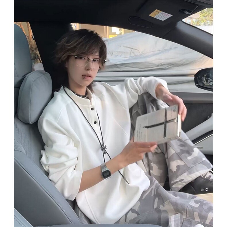 秋季美式高街cleanfit亨利领打底长袖货号C25189特P28,男装卫衣,电商A063