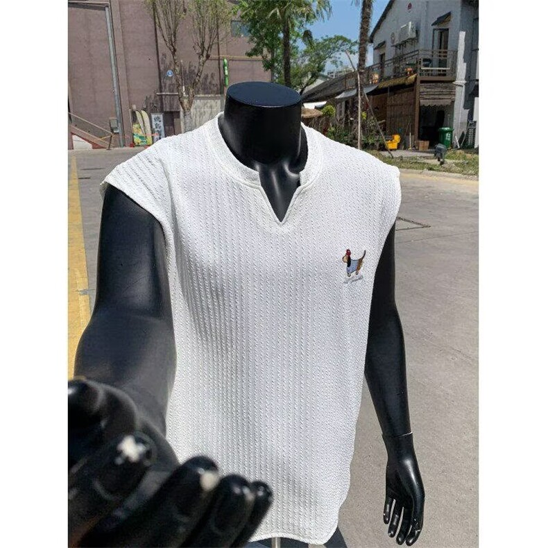 夏季新品青少年港风潮流无袖短袖流行简约百搭背心坎肩,男装背心/马甲,四季星座505