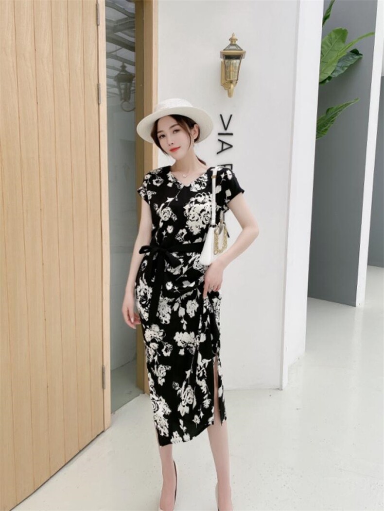 【现货】夏季新款碎花气质香云纱连衣裙，女装连衣裙，名怡