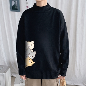 M18164-P45 加绒款-P65半高领毛衣男士大码针织衫男毛线衣男图片