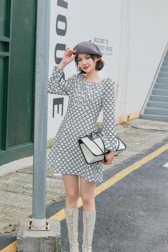 秋装时尚经典连衣裙显瘦，女装连衣裙，圣·雅姿