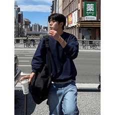 抖音得物高品质二开支持退换26春装美式男宽松曼巴纯色圆领卫衣，男装卫衣，电商A443
