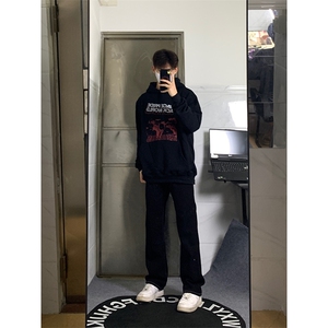 自家图，cleanfit纯黑色牛仔裤男秋冬显瘦显腿长裤子KZA35-P53图片