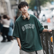 2023短袖抖音工艺毛线刺绣精梳紧密赛络纺240克T269-P45-控59，男装T恤，星座222-2（原202-8）