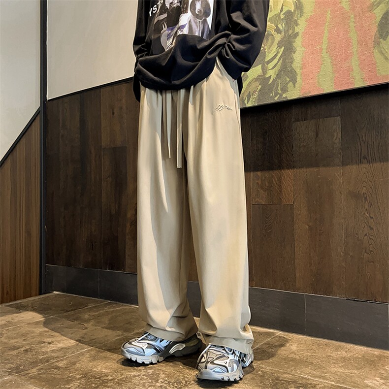 夏季潮流直筒宽松休闲长裤美式高街ins潮牌垂感阔腿裤K7121-P28,男装休闲裤,星座512-3