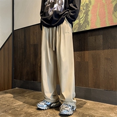 夏季潮流直筒宽松休闲长裤美式高街ins潮牌垂感阔腿裤K7121-P28，男装休闲裤，星座512-3