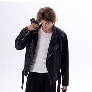 春秋季新款设计感轻奢皮夹克男短款风衣高级感痞帅休闲外套潮图片