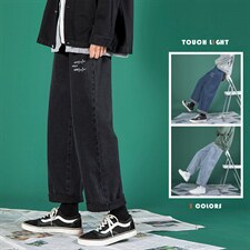 主推秋冬心电图牛仔裤宽松直筒老爹裤X715NZ007批45控68，男装牛仔裤，星座715