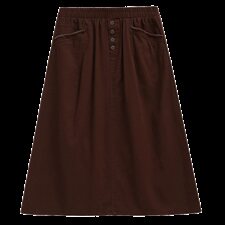 加厚纯棉半身裙秋冬休闲显瘦中长款高腰A字裙，女装半身裙，秋牧寒烟