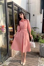 夏季收腰连衣裙，女装连衣裙，吉之红