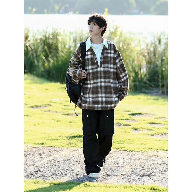 现货WY10076-P60控88秋季新款抖音高品质时尚百搭假两件卫衣,男装卫衣,电商A059