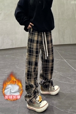 薄款改加绒冬季大码保暖毛呢休闲拖地裤男女K1987J加绒-特P30控58，男装棉衣，电商A001